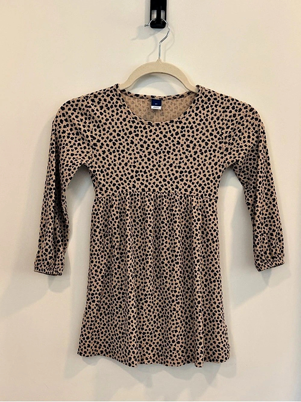 Old Navy Girls Leopard Print Long Sleeve Dress    Size 5T